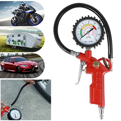 #ad Tire Inflator Pressure Gauge 0 220PSI Accurate Wheel Inflator Gauge LiDUc $17.59