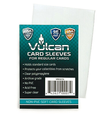 #ad Lot of 200 Vulcan Penny Soft Card Sleeves for Standard amp; Thick Cards to 100pt $11.10