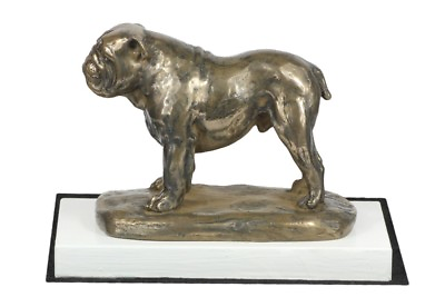 #ad English Bulldog Type 4 Figurine with A Dog On White Wooden Base $132.85