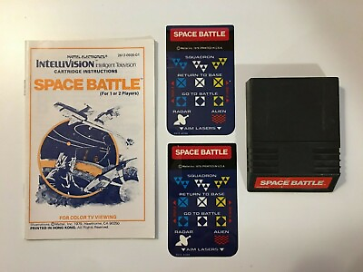 #ad Space Battle Mattel Electronics Intellivision Cart Manual amp; Overlays No Box $2.93
