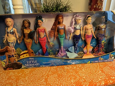 #ad Little Mermaid Sisters 7 Doll Set Disney Live Action $64.95