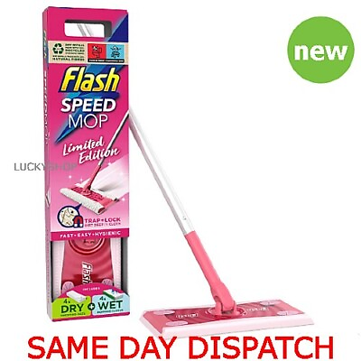 #ad Flash Speedmop 4xDry 4xWet Cloth Lemon Scent New pink Speedmop Starter Kit GBP 19.99
