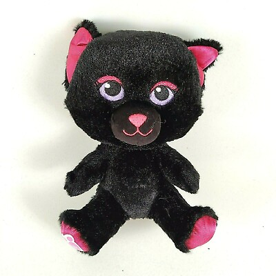 #ad Build a Bear Smallfrys Buddies Black Cat Plush 8quot; Night Magic Pink Ears BAB Toy $22.99