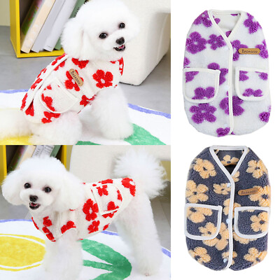 #ad Dog Fleece Coat Printed Vest Jacket Warm Pet Supplies Soft Skin Friendly New $9.16