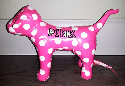 #ad Victoria#x27;s Secret PINK Plush Dog Pink and White Polka Dots Logo VS PINK $12.99