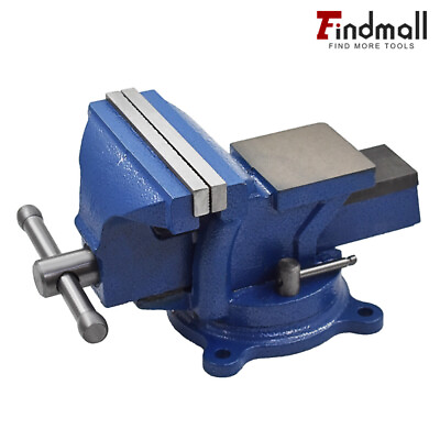 #ad Findmall 5quot; Heavy Duty Bench Vise with Anvil Swivel Table Top Clamp Locking Base $45.00