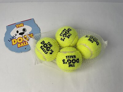 #ad NEW Little Dog#x27;s Tennis Balls 2quot; Fetch Toy Puppies Set of 4 $10.00