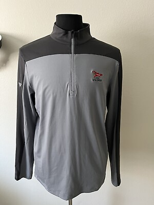 #ad NWT Levelwear Official USGA Golf US Open LACC 1 4 Zip Pebble Charcoal Pullover $27.99