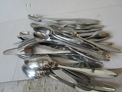 #ad Gourmet Settings Satin Stainless 18 8 Flatware Mixed set 18 Pieces forks spoons. $19.97