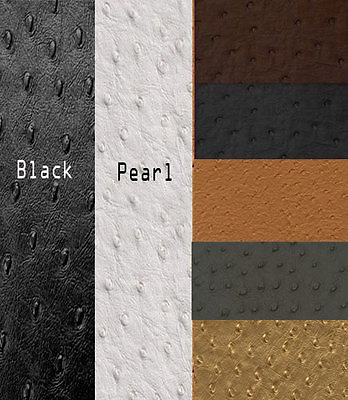 #ad VINYL FAUX FAKE LEATHER PLEATHER EMBOSSED OSTRICH FABRIC 4 Colors 54quot; WIDTH $12.99