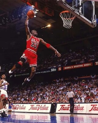 #ad Michael Jordan Moment Jumping Into The Basket 8x10 PHOTO PRINT $7.98