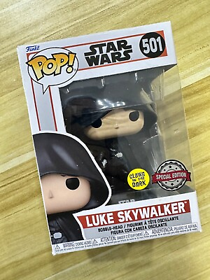 #ad Funko Pop Star Wars Luke Skywalker Mandalorian 501 GITD EE Exclusive w protector $17.09