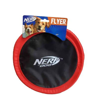 #ad Nerf Dog 10#x27;#x27; Nylon Flyer Black Red $13.99