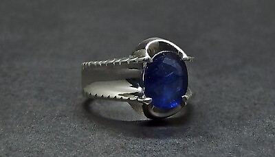 #ad Natural Blue Sapphire Sterling Silver 925 Handmade Elegant Neelam Mens Ring $120.00