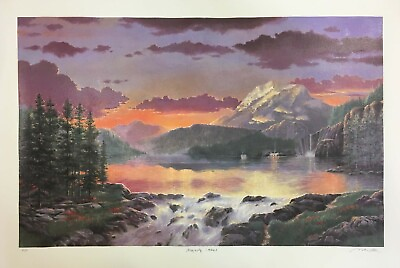 #ad Majesty Lakes Andrew Warden Serigraph Limited Edition Hand Signed UNFRAMED $295.00