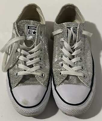 #ad Size 8 Converse Chuck Taylor All Star Low Silver $9.99