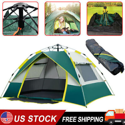 #ad 2 3 People Instant Pop Up Tent Automatic Outdoor Telescopic Stick Camping Hiking $18.99