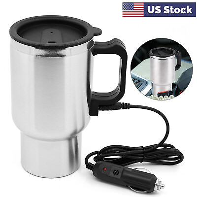 #ad 12V Electric Car Heating Cup Kettle Portable Stainless Steel Travel Boiling T0N3 $12.88