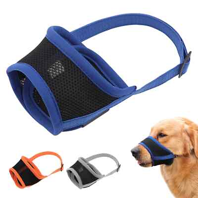 #ad MESH Dog Muzzle Anti Stop Bite Barking Biting Chewing Training Pet Light Nylon $6.75