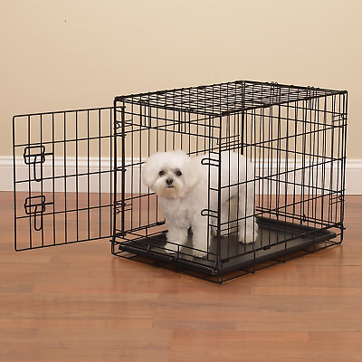 #ad Secure Pet Cage for Extra Small Dogs Black Removable Floor Tray $53.50