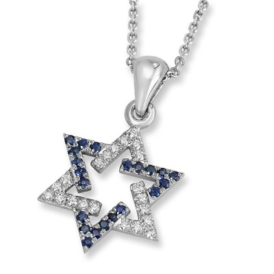 #ad 1.25 Ct Round Cut Lab Created Sapphire Star of Pendant 14K White Gold Finish $77.54