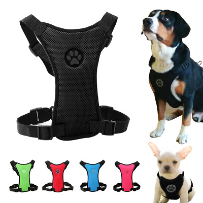 #ad Mesh Dog Car Harness Vehicle Seat Belt Vest Safety Clip Small to Large Dog Leash $9.99