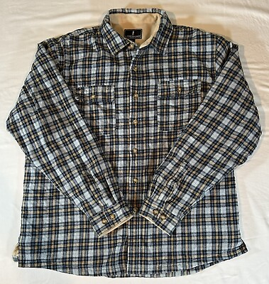 #ad Lanesboro Plaid Flannel Long Sleeve Button Up Checkered Shirt Mens Size XXL $18.00