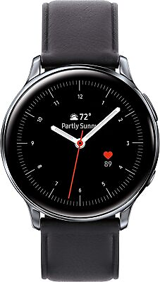 #ad Samsung Galaxy Watch Active 2 SM R835 40mm Stainless Steel Case with Black... $98.00