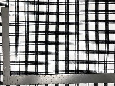#ad Techno Crepe Knit Plaid Checkered #2 Print Fabric $6.55