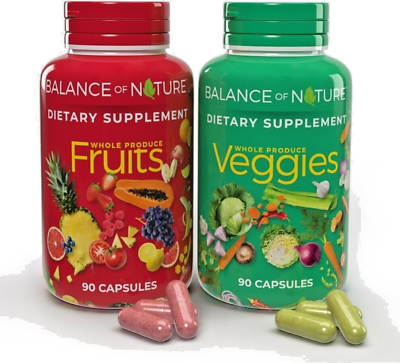 #ad Balance of Nature Fruits and Veggies Whole Food Supplement 180 Capsule veggies $28.89