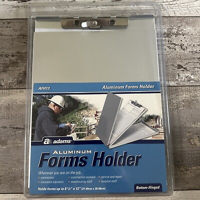 #ad Metal Clipboard Case Adams Paper Storage Box Aluminum Form Holder Bottom Hinge $29.99