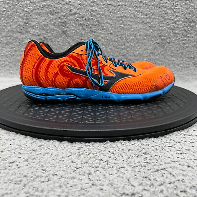 #ad Mizuno Mens Shoes Orange Blue 8 Wave Hitogami 2 Running Athletic $44.50