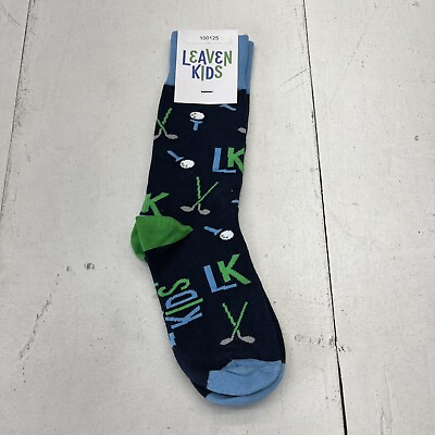 #ad Sock Club Blue Golf Print Crew Socks Men’s Size 7 12 NEW $8.00