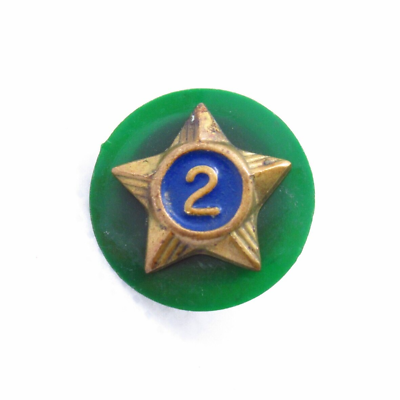 #ad 2 Years Of Service Star Boy Scouts Gold Tone Green Backing Vintage Pin $6.95