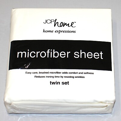 #ad 3 Piece Sheet Set Microfiber Vanilla Flat Fitted Pillowcase Twin Size $9.09