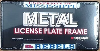 #ad University of Mississippi Rebels Ole Miss Black Metal License Plate Frame Tag... $12.99