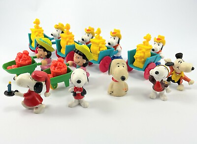 #ad Lot of 11 Different Snoopy PVC Figures Figurines Peanuts 1968 1989 Lucy Peanuts $14.99