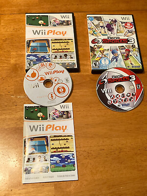 #ad *Lot of 2 Games* Wii Deca Sports 3 amp; Wii Play Free Shipping $13.95