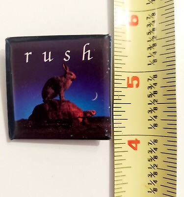 #ad VINTAGE RUSH ROCK BAND 1994 COUNTERPARTS CONCERT TOUR PIN BUTTON TORTOISE amp; HARE $7.99