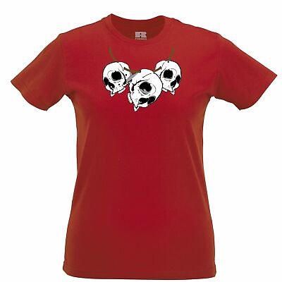Voodoo Womens TShirt Three Skull Necklace Tribal Art Skeleton Bones Halloween $23.99