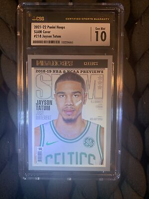 #ad 2021 22 Panini Hoops SLAM Cover #218 Jayson Tatum Celtics CSG 10 Pop 3 Graded $204.99