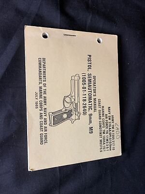 #ad Department Of The Army Operators Manual Pistol 9mm M9 July 1985 Marine Corps $19.99