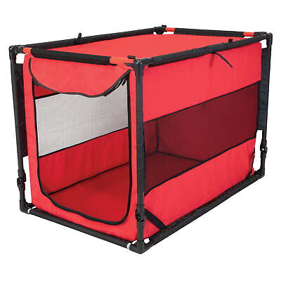 #ad Large Portable Dog Kennel Red $35.99