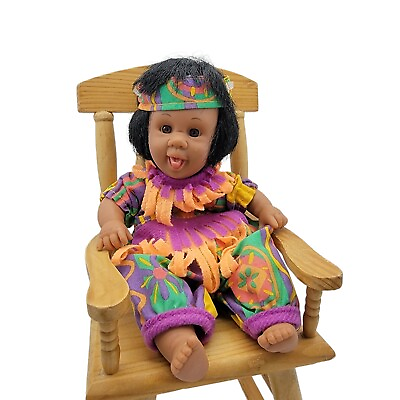 #ad GI GO TOYS Expression Doll 8quot; Palm Pal Baby Black hair Brown Eyes Brown skin $10.50