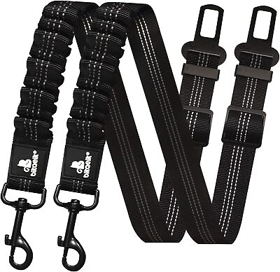 #ad Dog Seat BeltRetractable Seatbelts Harness for 2 Piece Black $17.24