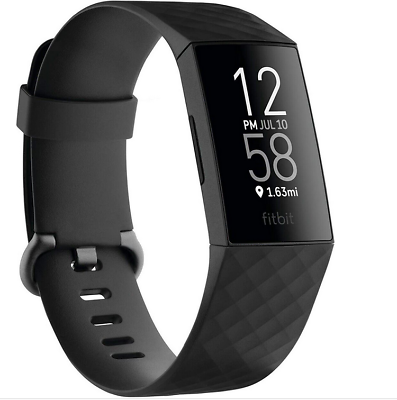#ad NEW Black Purple Fitbit Charge 4 Activity Tracker FB417BKBK GPS Heart Rate $89.88
