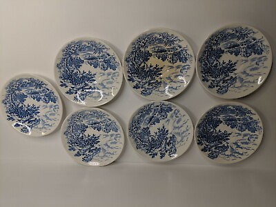 #ad Set 7 Plates Countryside Wedgwood Co LTD England Enoch Tunstall 6quot; Wide 1835 TM $28.75
