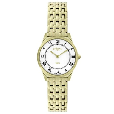 #ad Rotary Ladies Watch Ultra Slim Gold Plated LB08002 01 RRP £309.00 GBP 215.00