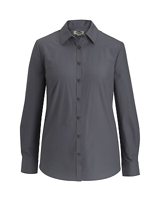 #ad Edwards Style #5354 Woman#x27;s Dark Grey Long Sleeved Button Up Shirt Size: Medium $11.00