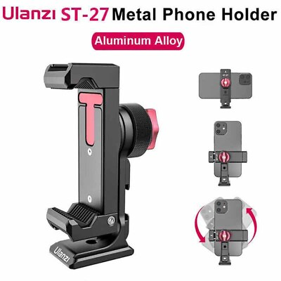 #ad Ulanzi ST 27 Metal Phone Holder Cold Shoe Arca 360° Rotatable Tripod Mount $28.49